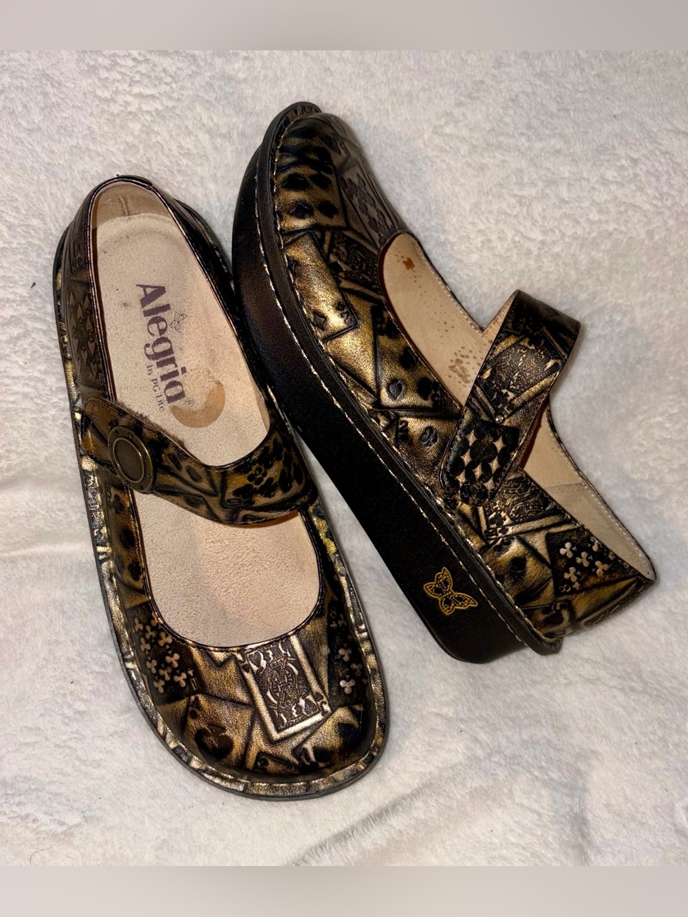 Algeria Paloma Mary Jane Poker Face Clog Shoes sz 7-7.5